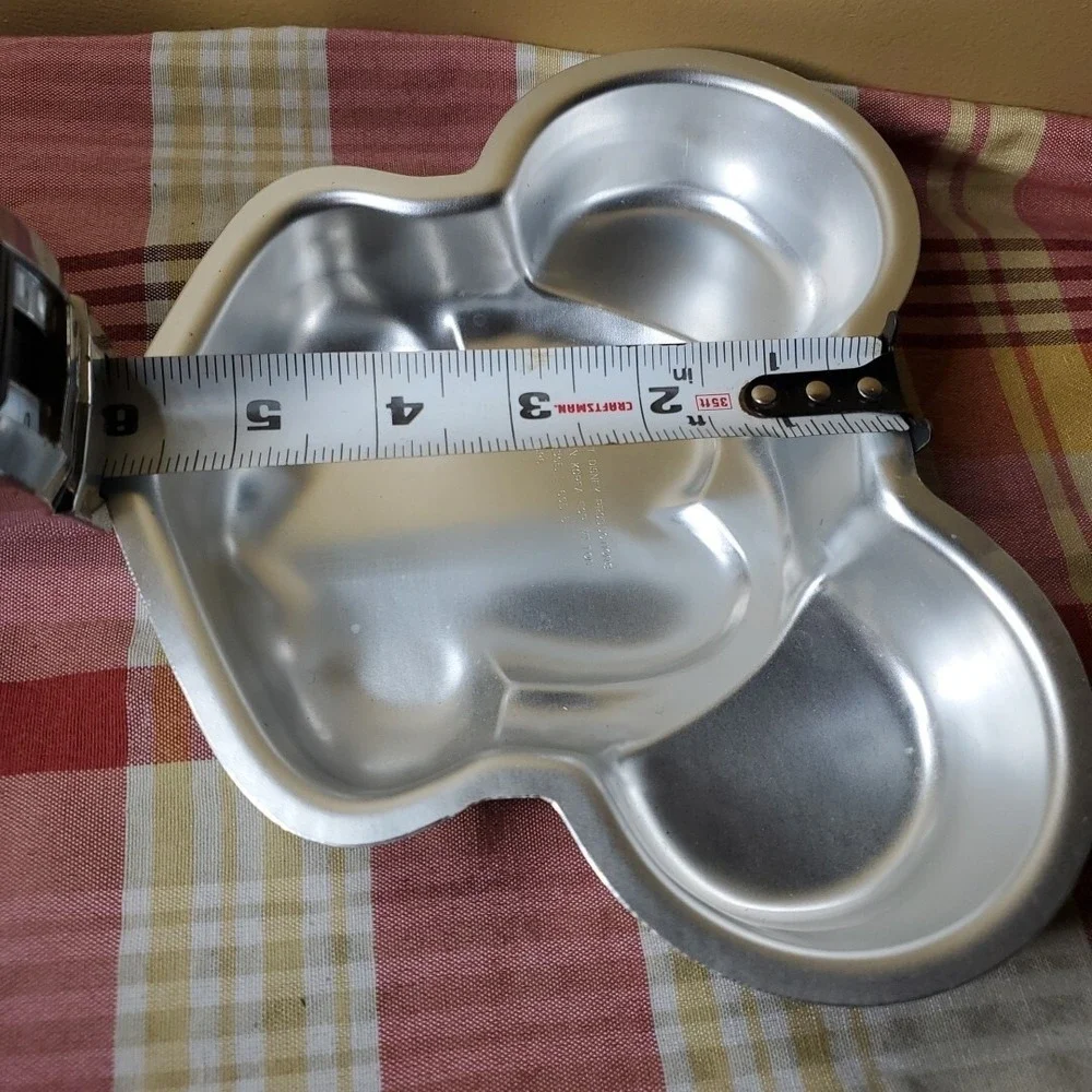 Wilton 8in Mickey Mouse Cake Pan Disney Silver Aluminum 502-298 Vintage Bakeware